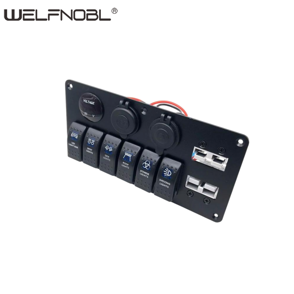 IB-P1104 Waterproof Marine Car 6 Gang Rocker Switch Panel