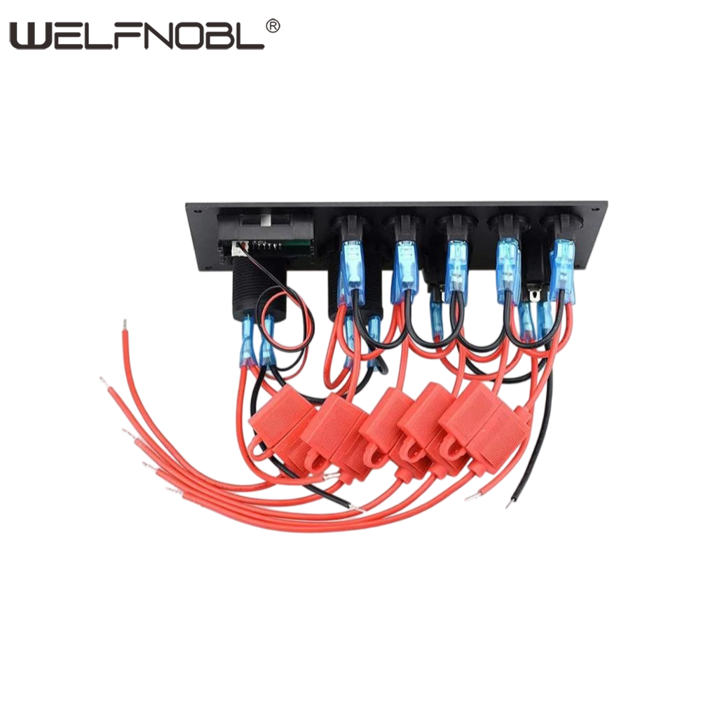 5 Gang Toggle Switch Panel Multi-Functions with Voltmeter