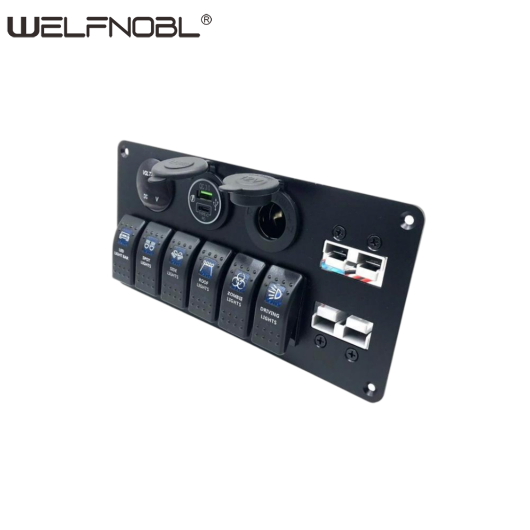 Waterproof Marine Car 6 Gang Rocker Switch Panel