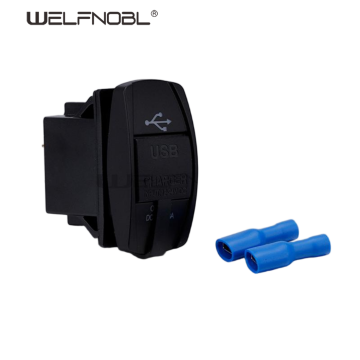 5V 4.8A USB Motorcycle Waterproof Multi Car USB Charger Socket WIth Light