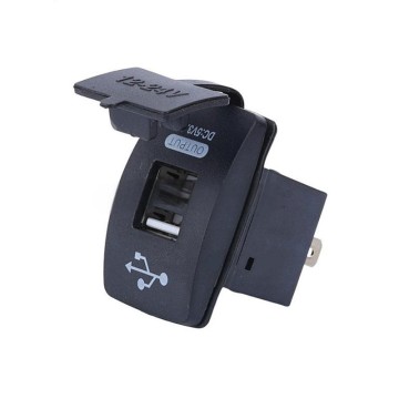 Двойное зарядное устройство USB, водонепроницаемое 12-24 В 3,1 А со светодиодом