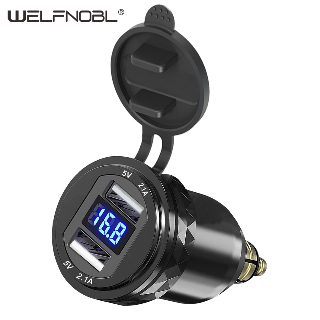 Waterproof motorcycle dual USB-A