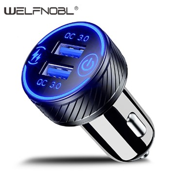 Metal Car USB Charger 18W Dual QC3.0 Quick Charge