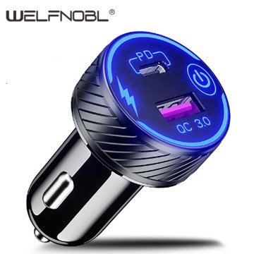 Car USB Charger PD TYPE C+ QC 3.0 Quick Charge DUAL PORTS