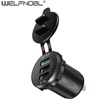 QC3.0 2.1A 1A 3USBソケット