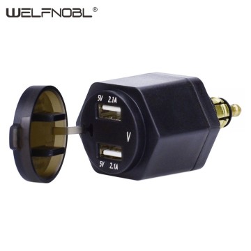 Мотоциклетный адаптер с двумя USB-портами и вольтметром