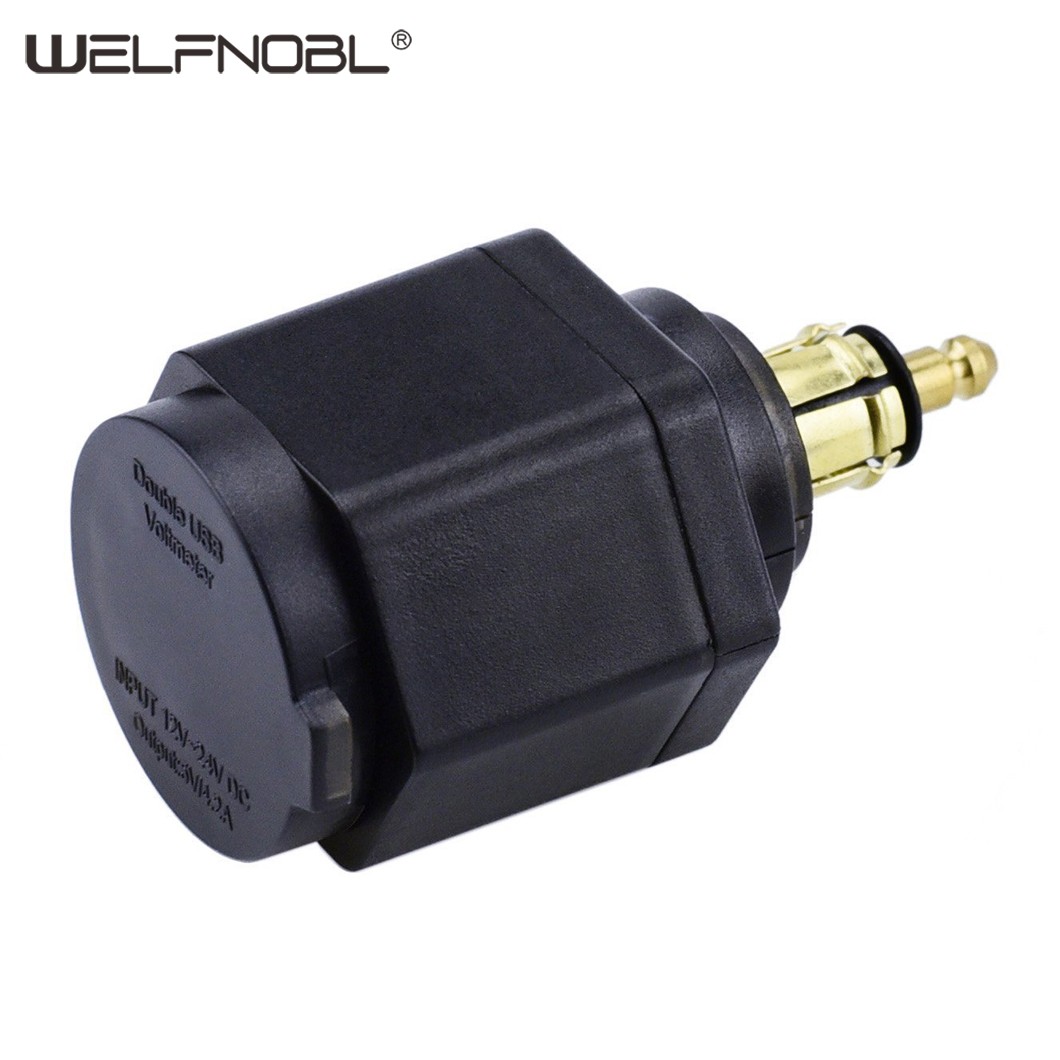 Motorcycle dual USB with Voltmeter adapter
