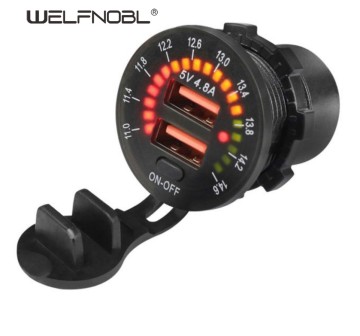 colorful voltmeter 4.8A dual USB socket