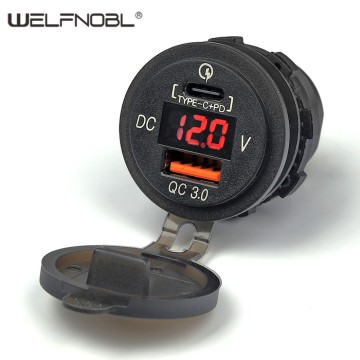 Dual USB C PD3.0 Type C QC3.0 Car Charger Socket