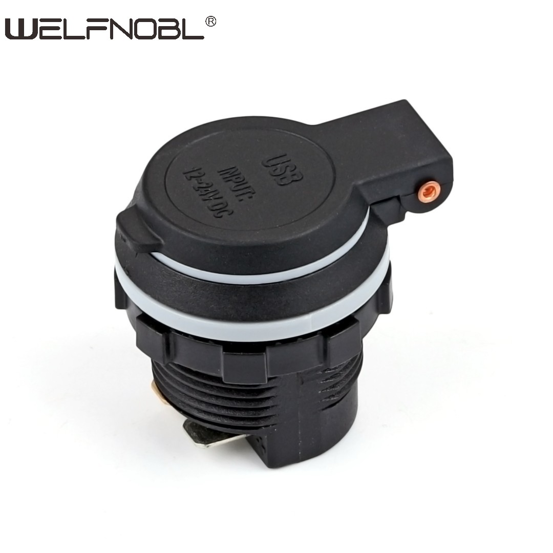 Dual USB socket with Spring cover for motorcycles