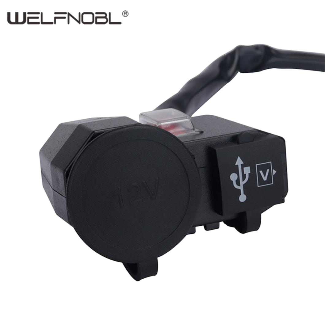 DS028M Motorcycle USB Charger - Dual Port, 3.1A, Waterproof QC3.0 Fast Charge