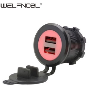 Dual USB socket with Full circle shiny for boats