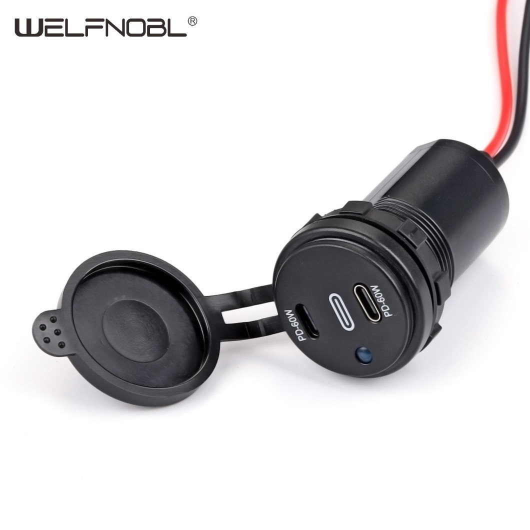 double PD 60W socket with dot and line for bus