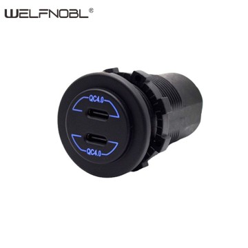 Двойная розетка QC4.0 PD с длинным корпусом для автомобилей