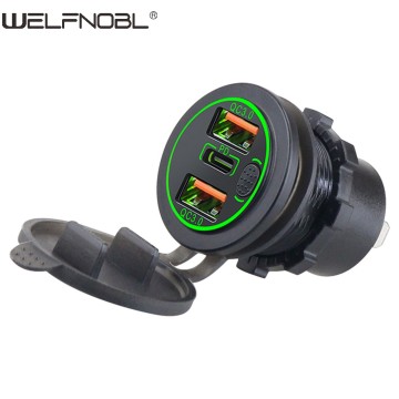 double QC3.0 USB socket and PD with Switch for bus