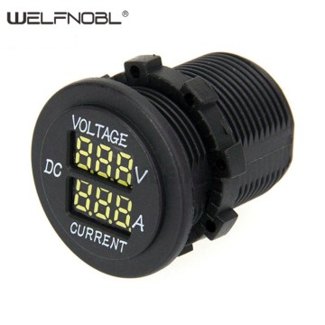 12/24V Dual USB Charger LED Digital Display Voltage Amp Gauge Ammeter Voltmeter