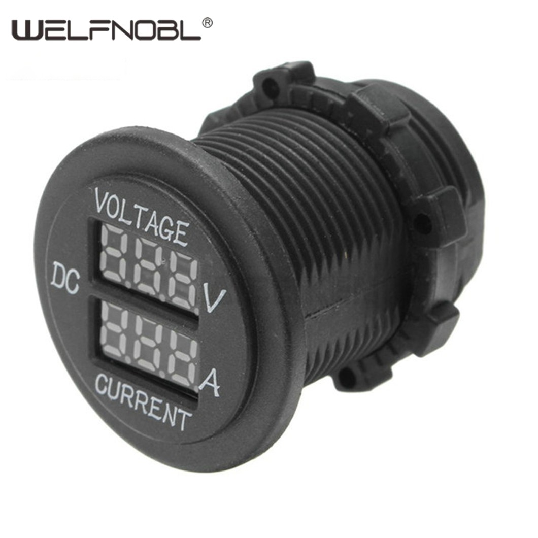 Зарядное устройство с двумя USB-портами 12/24 В, светодиодный цифровой дисплей, вольтметр, амперметр