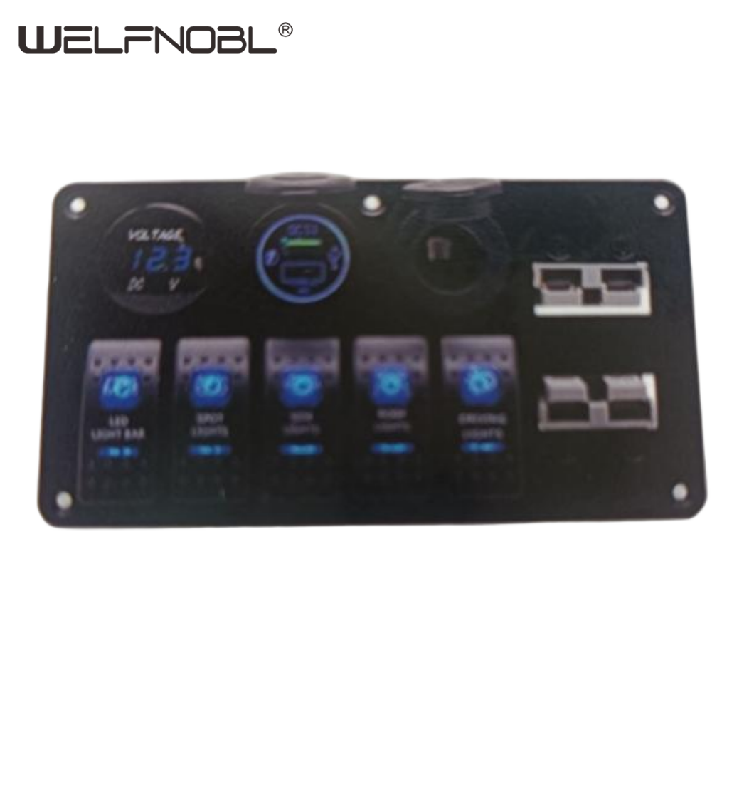 High Power 5 Gang Waterproof Switch Panel