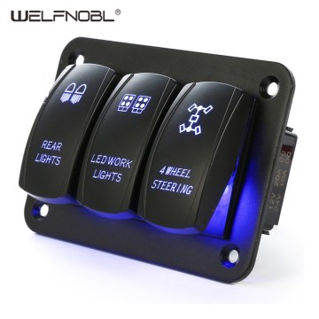 5 Pin ON/Off Toggle Switch Aluminum Panel