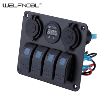4 Gang Marine Boat ON OFF Rocker Switch Panel
