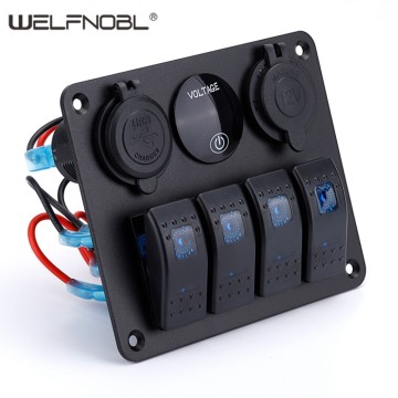 Four Ports Waterproof Boat Marine Rocker Switch Panel
