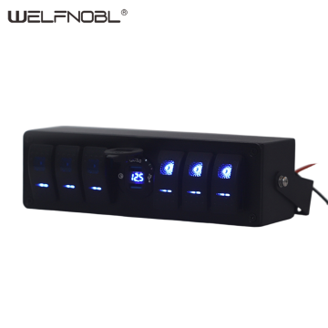 6 Gang Rocker Switch Box SPST Toggle Switch Panel