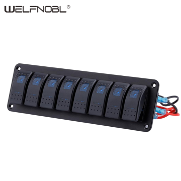 8 Gang Aluminum Rocker Switch Panel