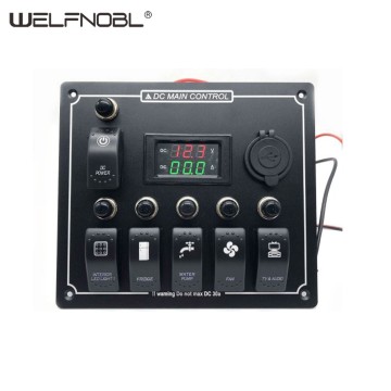 電子リレーとロッカースイッチを備えた6ギャングスイッチパネル