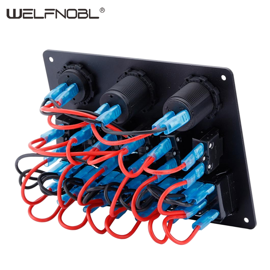 Marine Boat Car 6 Gang Rocker Switch Panel