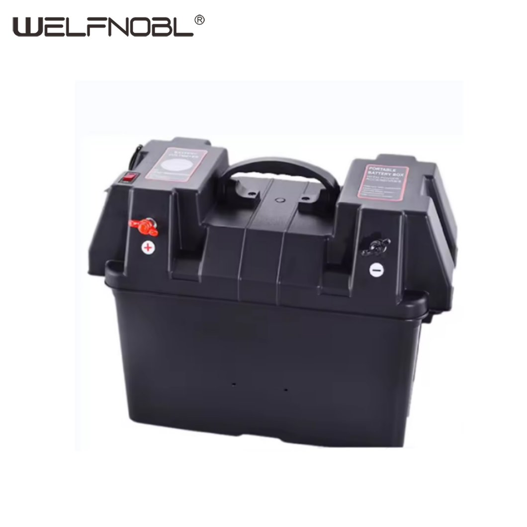 plastic 12V waterproof outdoor plastic battery box