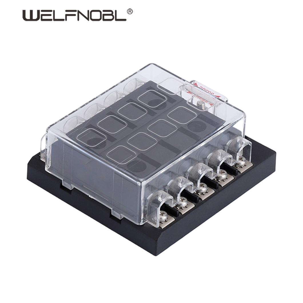 10-Way Car Blade Fuse Holder Box