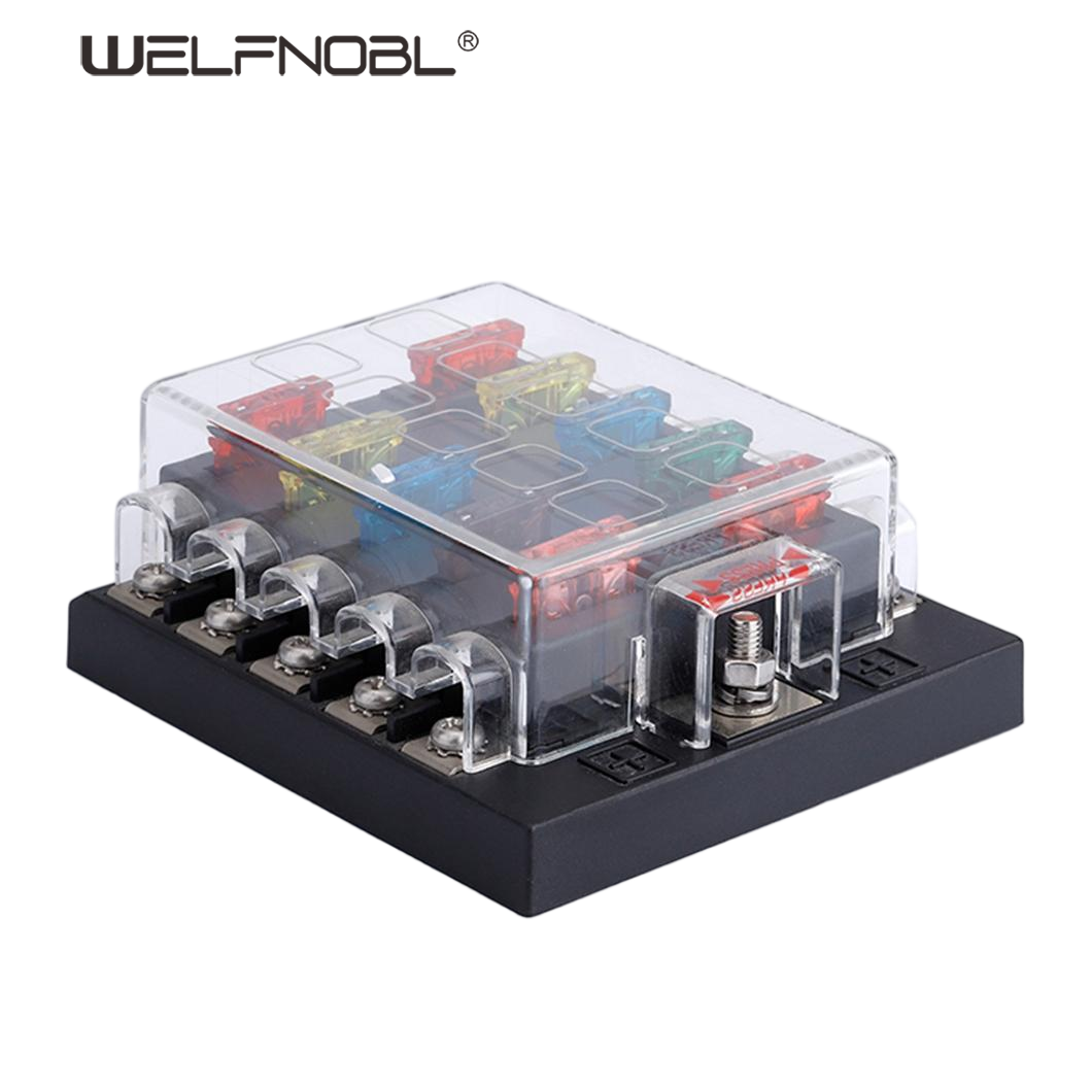 10-Way Car Blade Fuse Holder Box