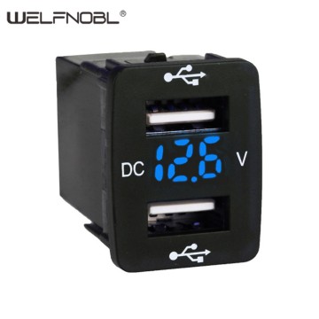 電圧計ディスプレイ付き専用4.2AデュアルUSB充電器