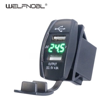 Вольтметр постоянного тока 5 В 4,8 А USB для мотоцикла, водонепроницаемое зарядное устройство для нескольких автомобилей с USB-разъемом и подсветкой
