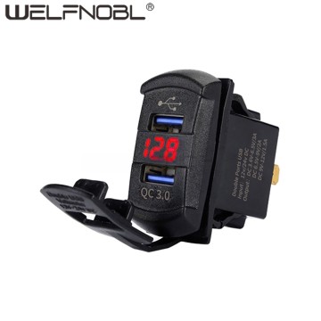 4.8A Dual USB Fast Charger Socket with LED Voltmeter