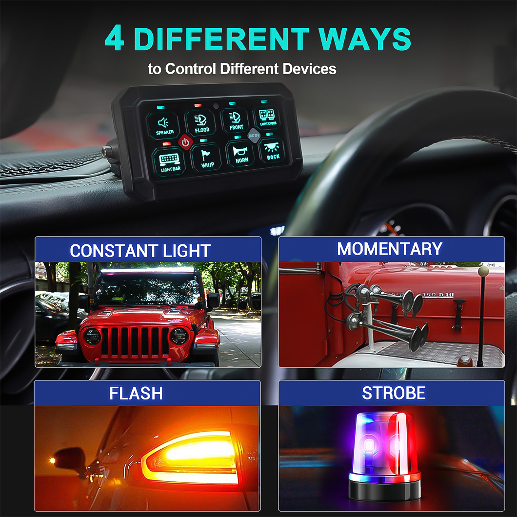 Waterproof IP65 8 Gang Switch Panel Switch 12V Automotive Control Panel Switch with Durable for O...