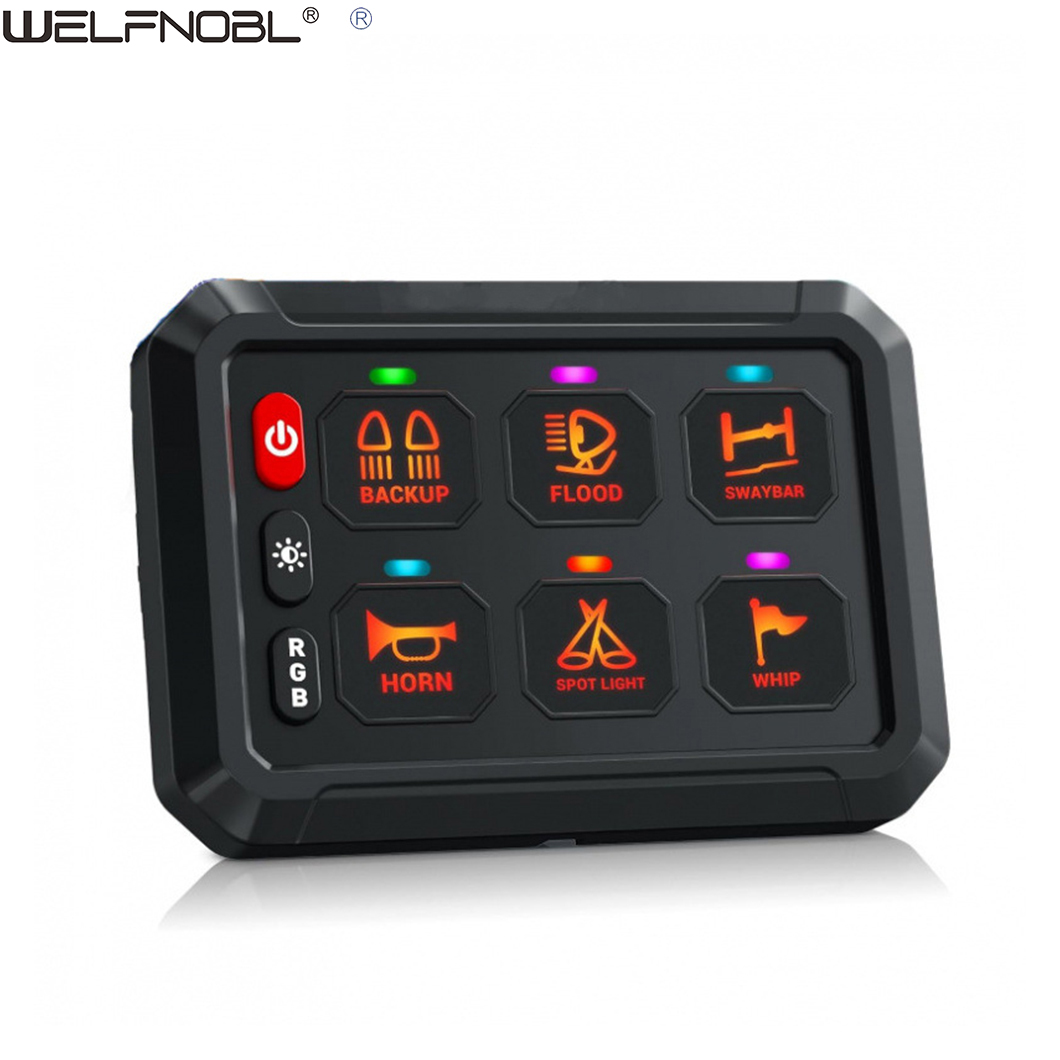 8 Gang Switch Panel - Universal 12V/24V DC for Car, SUV, Truck & Boat