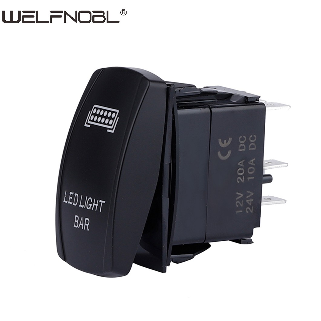 Welfnobl LJ34 Marine LED Light Bar Rocker Switch SPDT