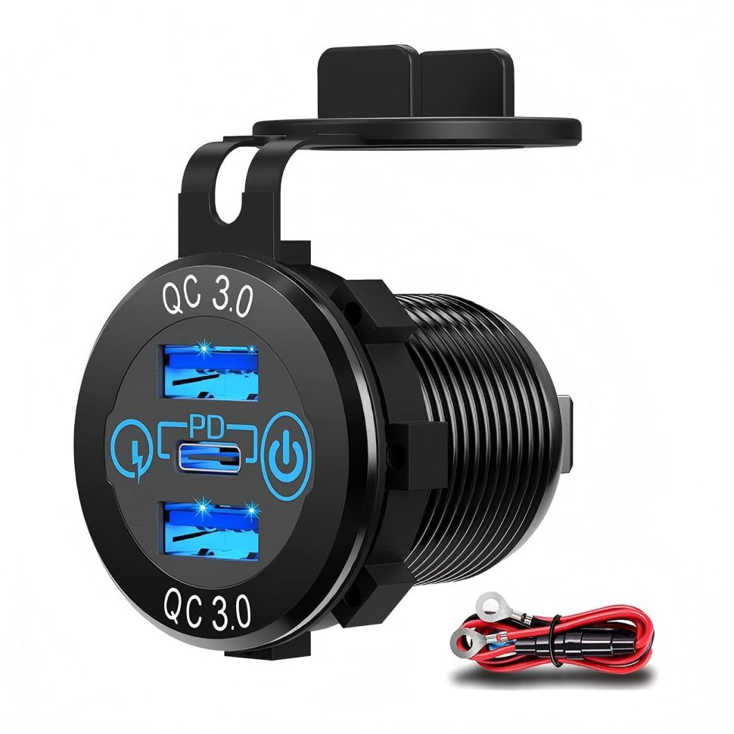Welfnobl DS011L Three QC3.0 USB Charger Socket with Switch