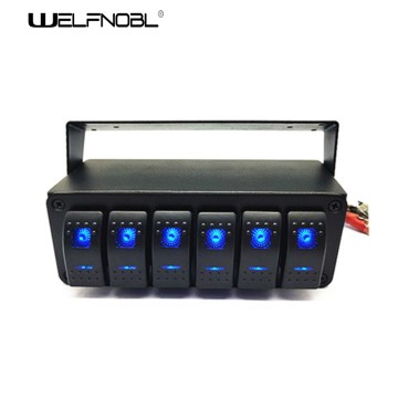 6 gang blue light rocker switch