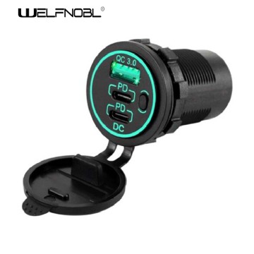 Dual PD QC3.0 USB with Switch for motorcycles