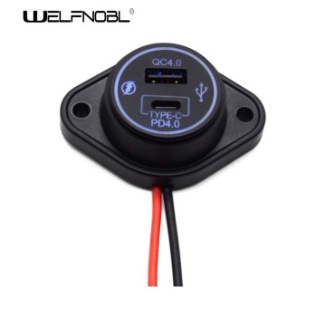DS032B QC4.0 PD&USB socket diamond base with line for bus