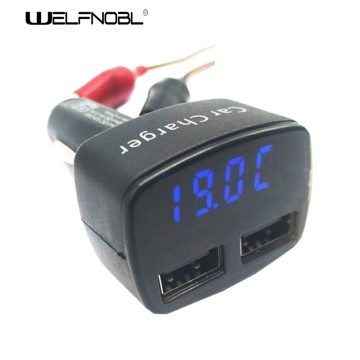 New square dual USB interface voltage display screen