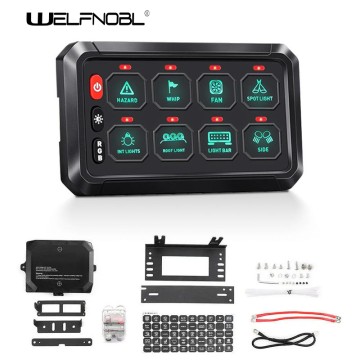 8 Gang Switch Panel Switch for Light Bar/ Horn 12V LED Backlit Control Panel Switch