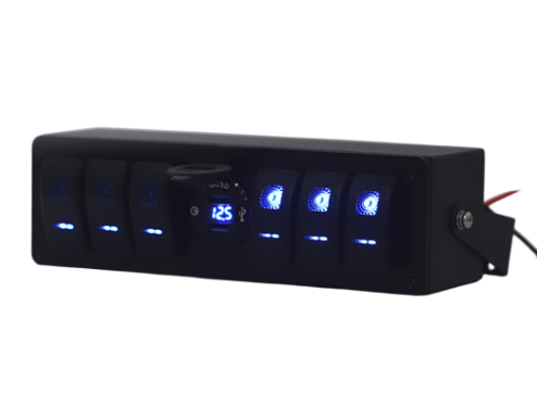 6 Gang SPST Rocker Switch Panel 12V 24V