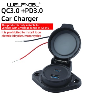 QC3.0+PD Dual USB Car Charger Fast Charging