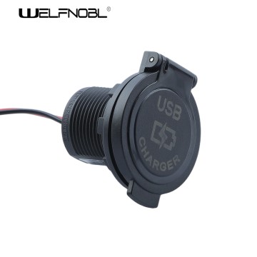 Cargador de coche con doble puerto USB y salida de 12-24 V