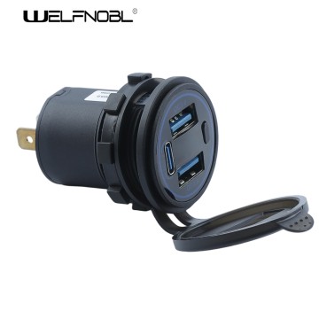 Dual QC3.0 USB Port Type C PD Car Charger Socket