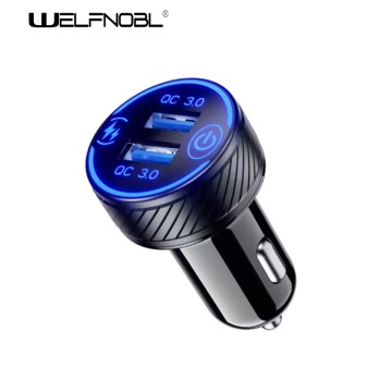 Metal Car USB Charger 18W Dual QC3.0 Quick Charge