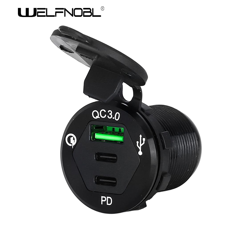 QC3.0 Dual Type C PD car charger